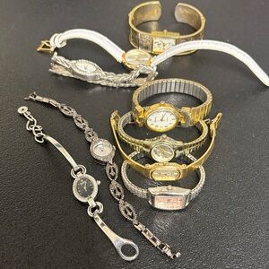 Bundle of 9 Vintage Watches Need Batteries Lot Craft Rework